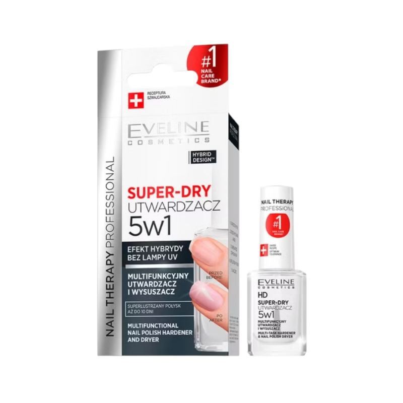 Засіб для швидкого сушіння нігтів EVELINE NAIL THERAPY Professional Super-Dry 5 в 1 зміцнюючий 60 сек. 12 мл