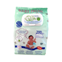 Серветки вологі дитячі Baby Fresh з екстрактом алое й алонтоїном 200 шт.