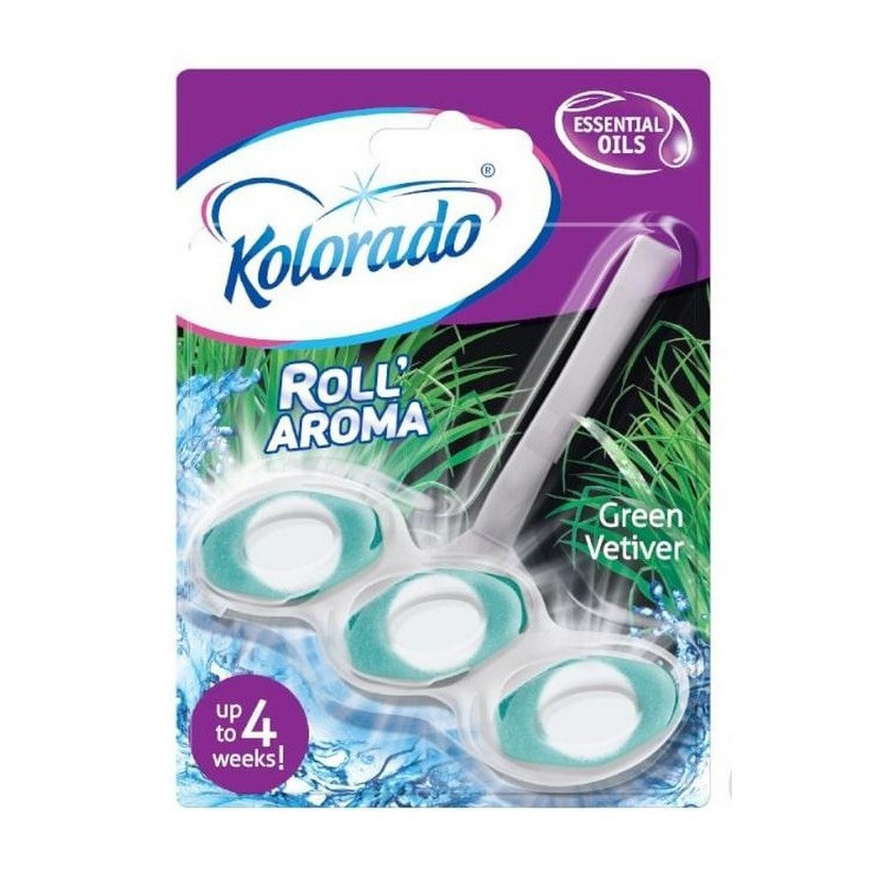 Туалетний блок для унітаза Kolorado Roll Aroma Green Vetiver Зелений Ветивер 51 г.