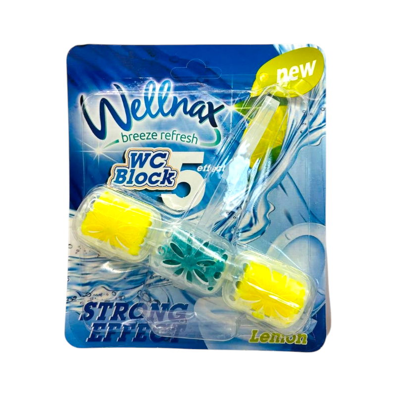 Туалетний блок для унітаза Wellnax Strong Effect Lemon Лимон 57 г.