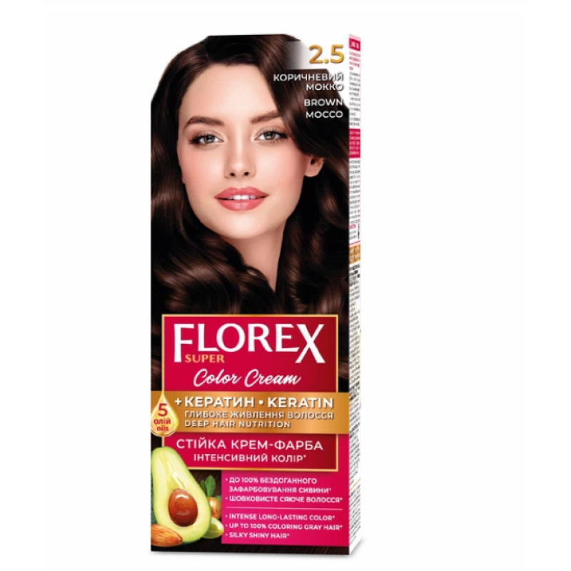 Крем-фарба для волосся Florex Super 2.5 Коричневий моко