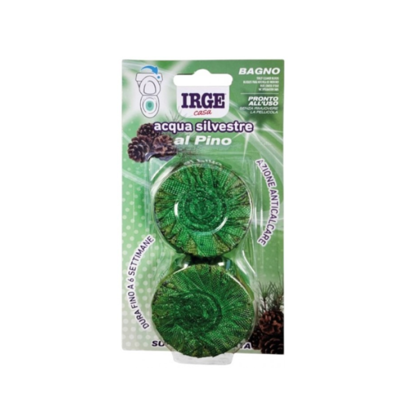 Таблетки для змивного бачка IRGE сосна 2 шт. 50 г зелені 9985