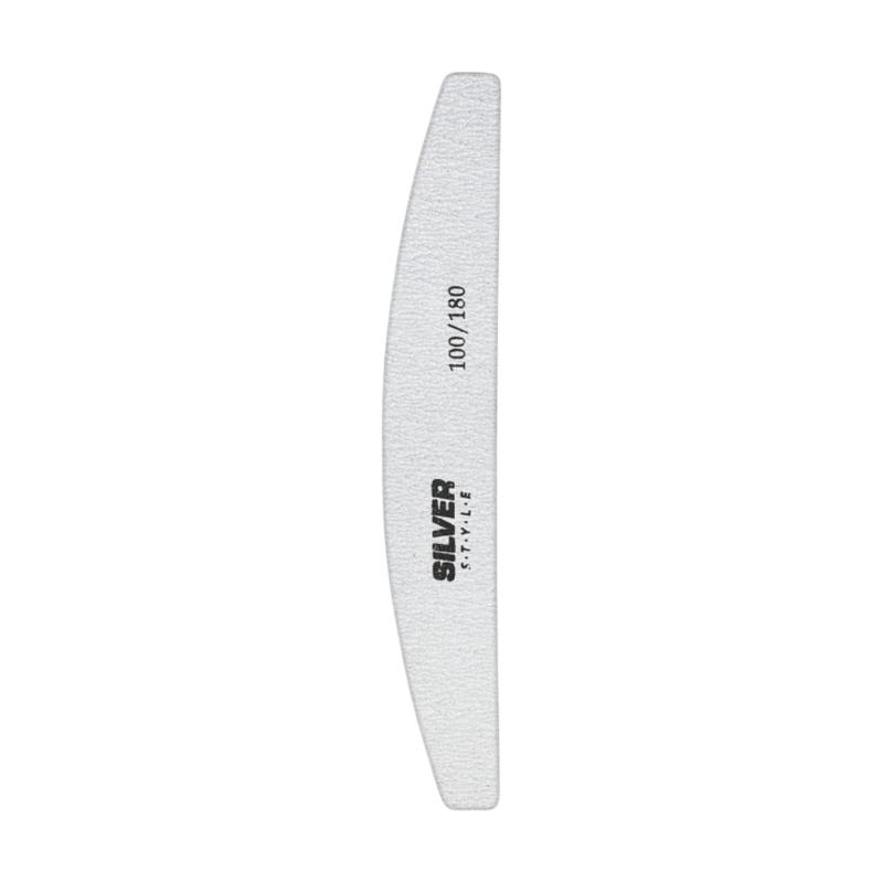 Пилочка для ногтей Silver Style SZH 100/180 полировальная полумесяц серая