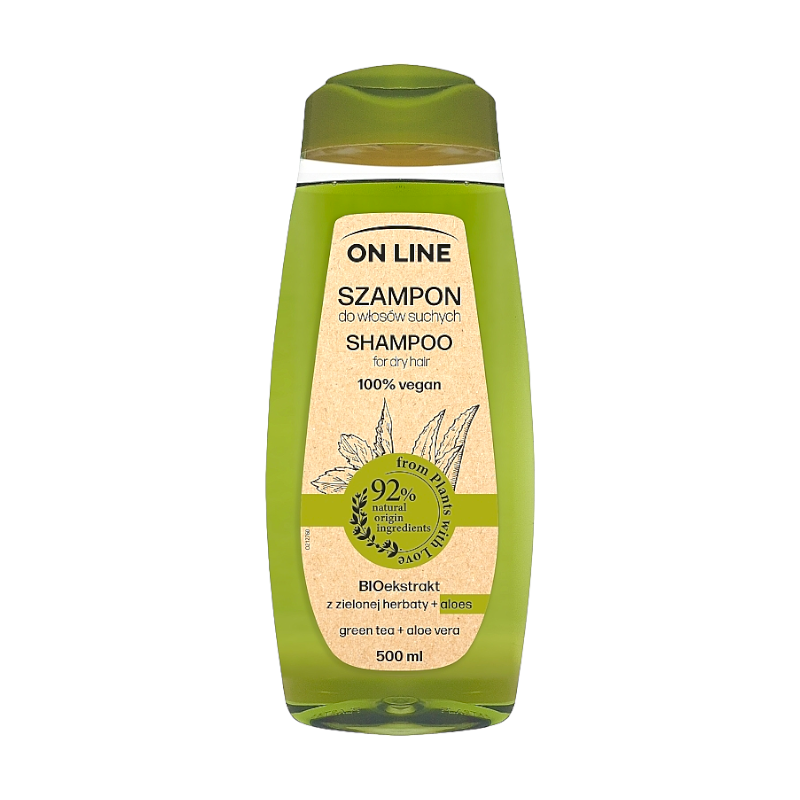 Шампунь On Line Green Tea & ALOES для сухого волосся 500 мл. 4613