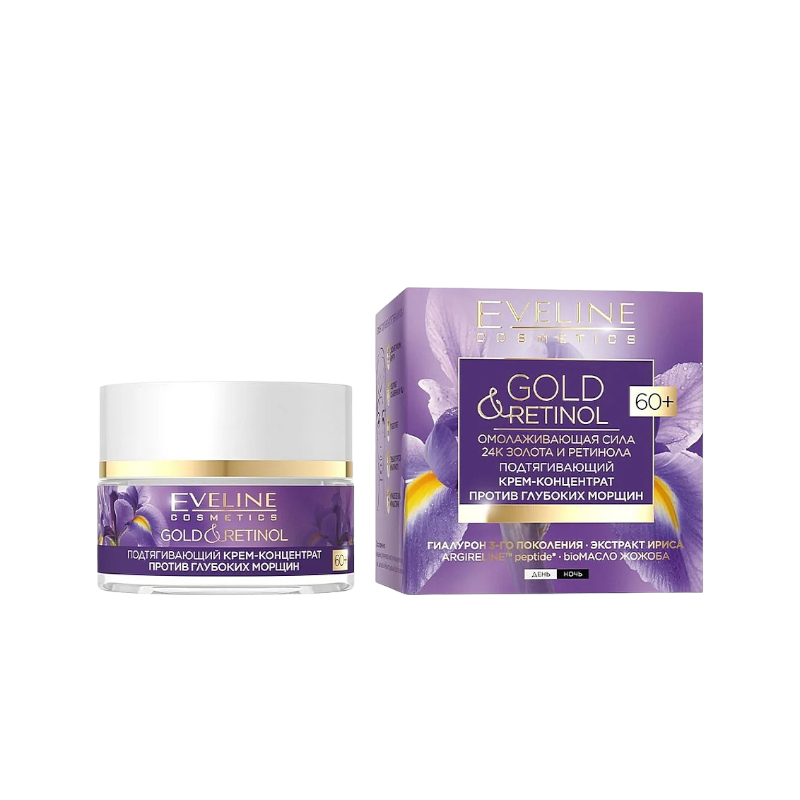 Крем для обличчя концентрат проти глибоких зморшок 60+ GOLD & RETINOL Евелін 50 мл. 5480
