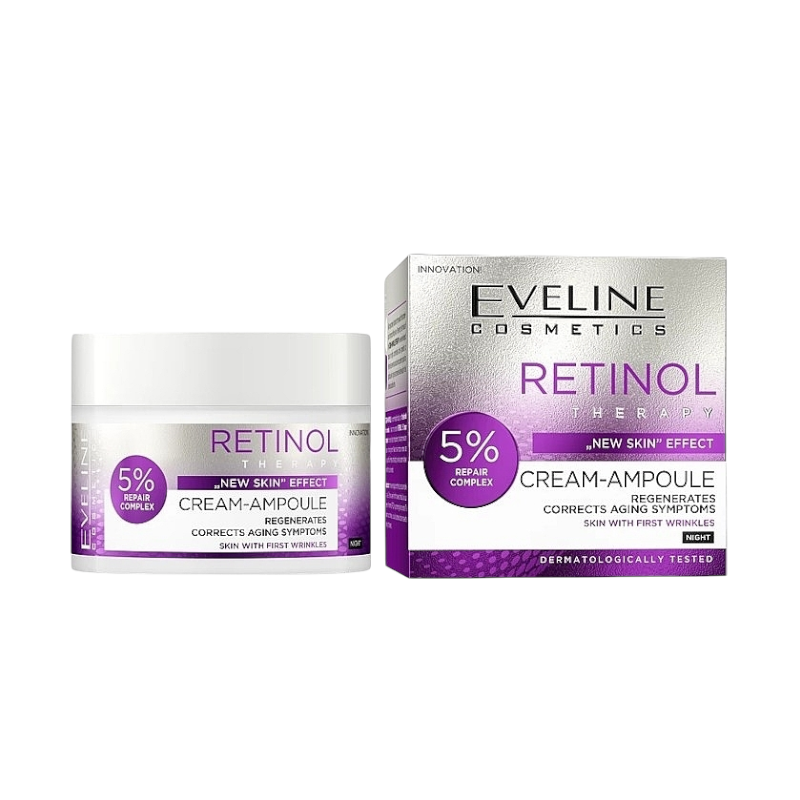 Крем-ампула для обличчя Eveline Retinol Therapy омолоджуючий з колагеном 50 мл 0504