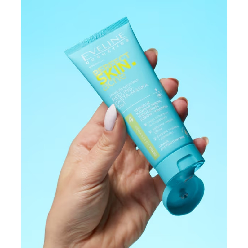 Паста-пілінг для обличчя EVELINE PERFECT SKIN ACNE мікровідлущуюча 75 мл 9716