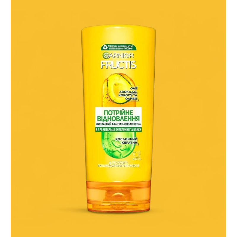 Бальзам-ополіскувач Garnier Fructis Потрійне оновлення Для пошкодженого та слабкого волосся 200 мл.