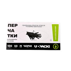 Рукавички нітрилові UDPACK чорні M 50 пар уп. 0766