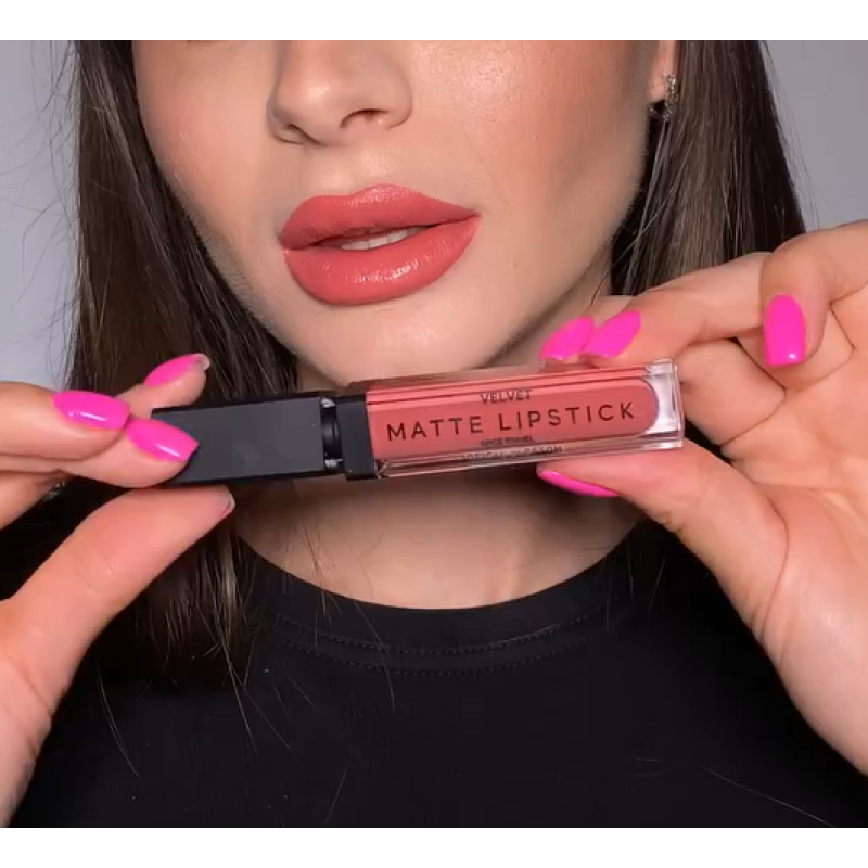 Помада рідка Bogenia BG 720 Liquid Matte Lipstick Spice Travel 008 Tropical Blossom