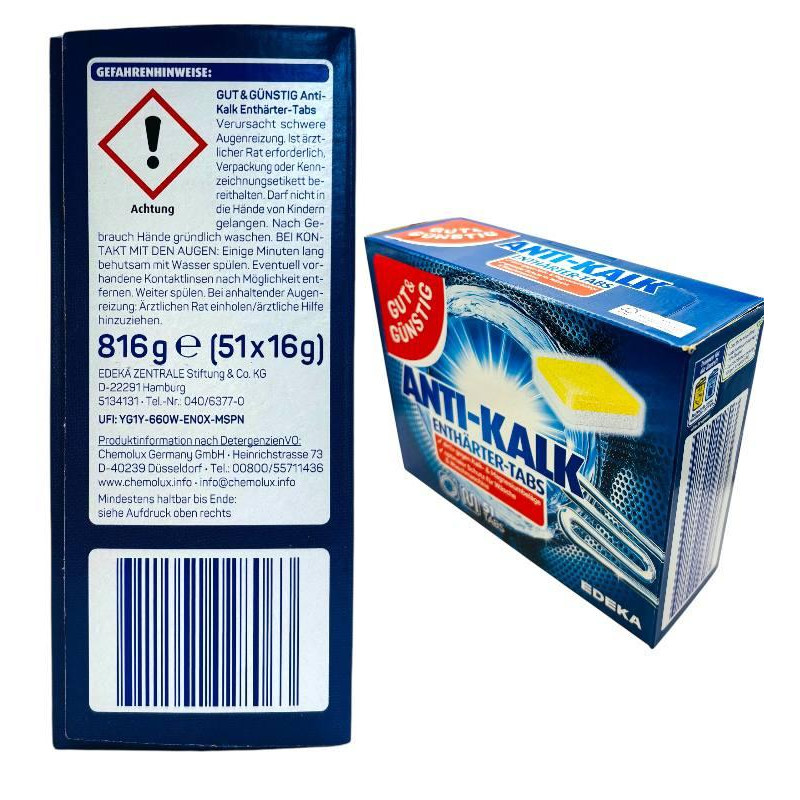 Таблетки від накипу Gut & Gunstig Anti-Kalk Tabs 51 шт.