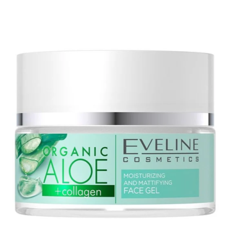 Увлажняющий гель для лица EVELIN ORGANIC ALOE+COLLAGEN для нормальной и комбинированной кожи 50 мл