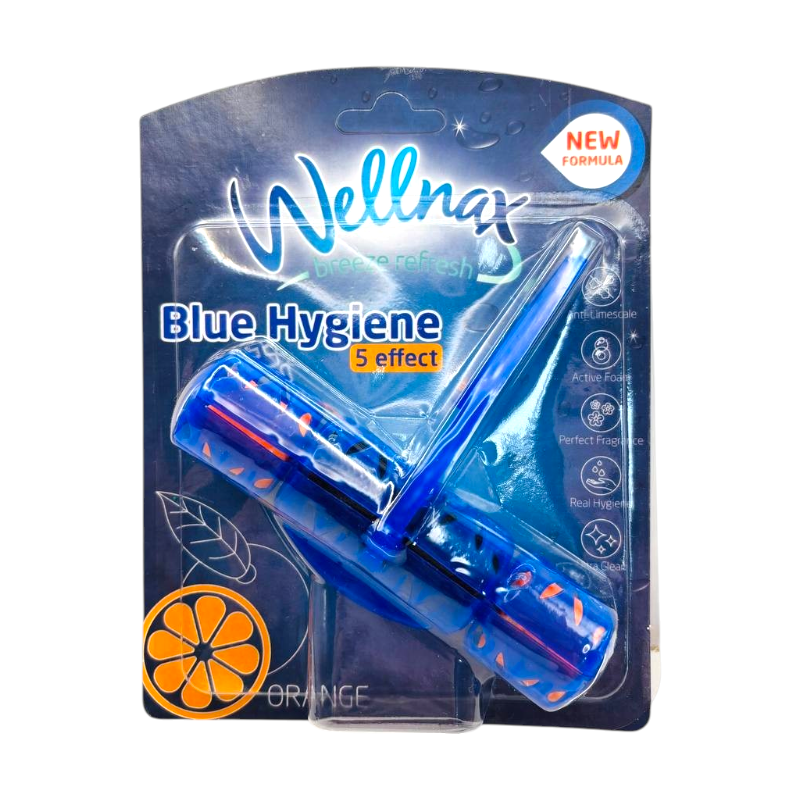 Туалетний блок для унітаза Wellnax Blue Hygiene Апельсин 50 г.