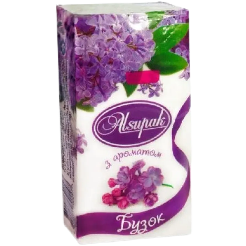 Носові хусточки паперові Alsupak з ароматом Бузок 10 шт. спайка