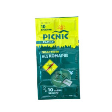 Пластини проти комарів Picnic femily 10 год захисту 10 шт 0428