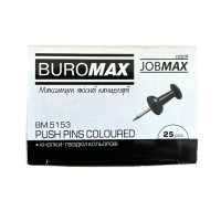 Кнопки канцелярські кольорові BUROMAX 25 шт 2731