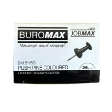 Кнопки канцелярські кольорові BUROMAX 25 шт 2731