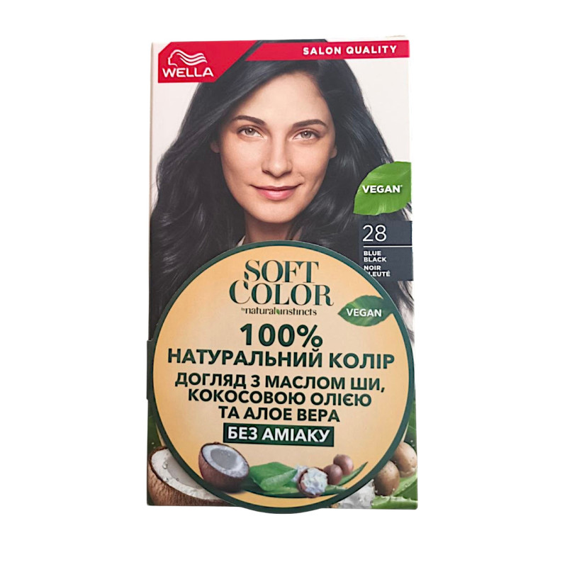 Фарба для волосся Wella Soft Color 28 Синьо-чорна безамміічна 35 г 5876