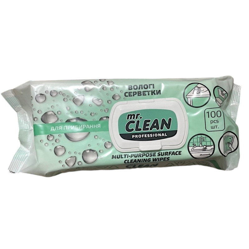 Серветки вологі для прибирання Mr. CLEAN professional універсальні 100 шт 1097