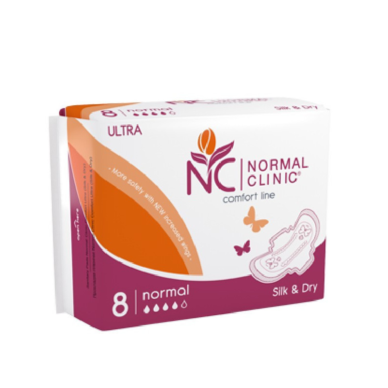 Прокладки гігієнічні Normal Clinic Comfort Ultra Silk&Dry 260 mm. 4 k. NCF 05 B 8 шт.