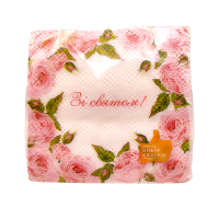 Серветка La Fleur Трояндова рамка 33х33 2 шари 16 шт.