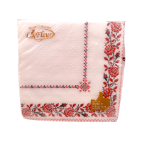 Серветка Рожева хустка La Fleur 33х33, 2 шари,16 шт. 2687