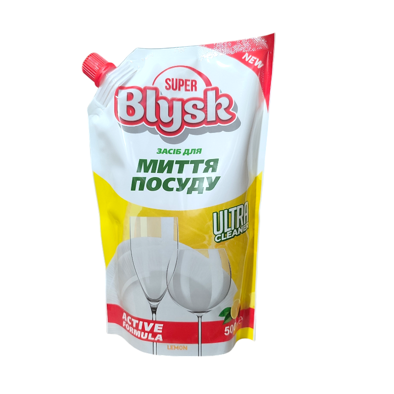 Засіб для миття посуду Super Blysk Lemon дой-пак 500 мл