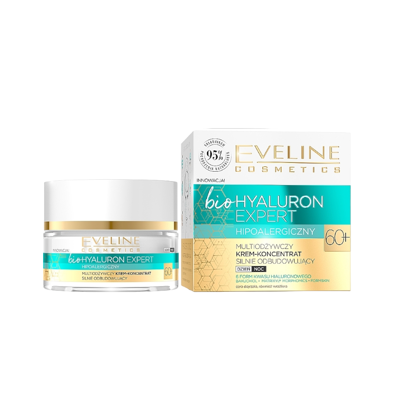 Крем для обличчя EVELINE відновлюючий концентрат. 60+ bioHYALURON EXPERT 50 мл. 7098