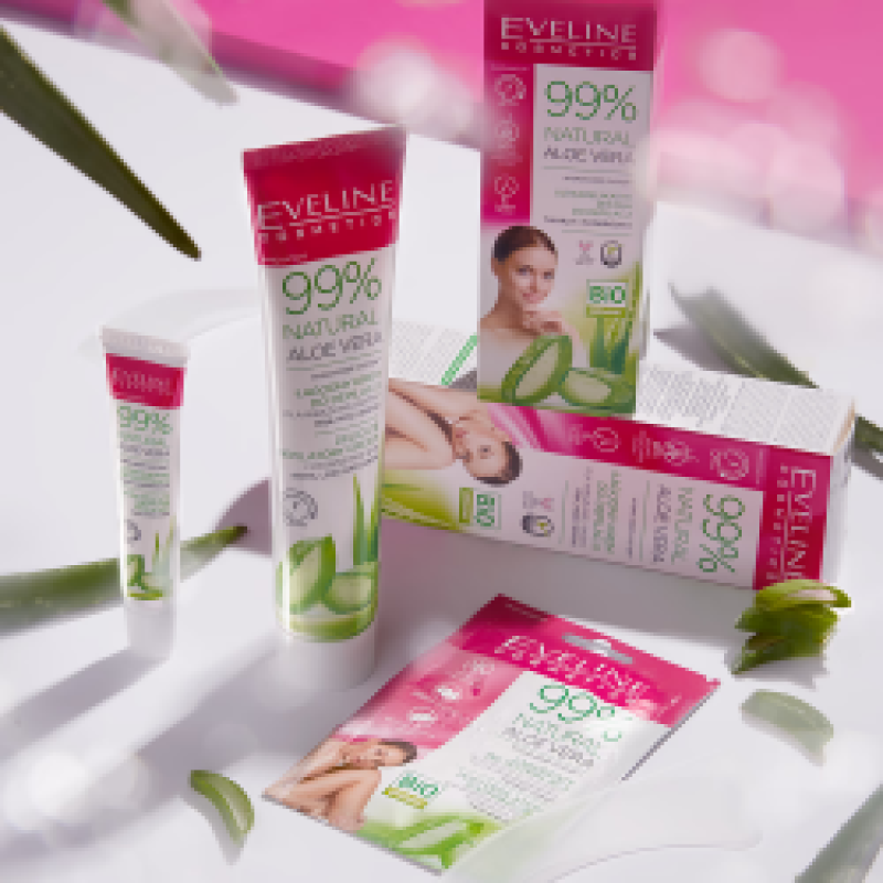 Гель EVELINE 99% Natural Aloe vera Заспокійливий після депіляції 2x5 мл.
