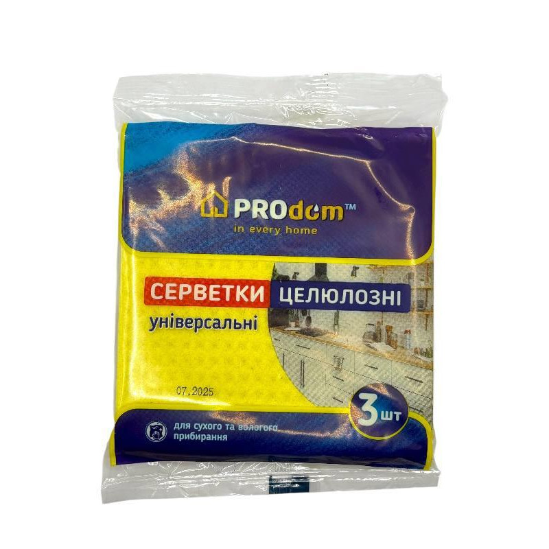Серветки целюлозні PRODOM 3 шт. 0524