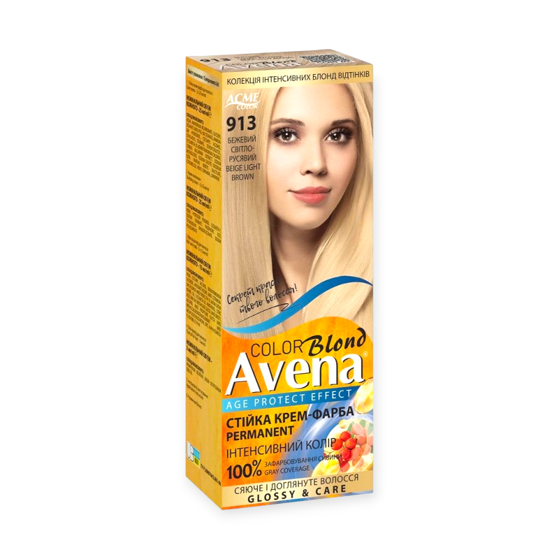Стійка крем-фарба для волосся Acme Color AVENA 913 Бежевий світло-русявий