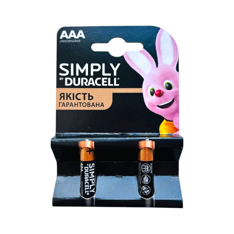 Батарейки Duracell Simply LR03 AAA 2 шт 8296