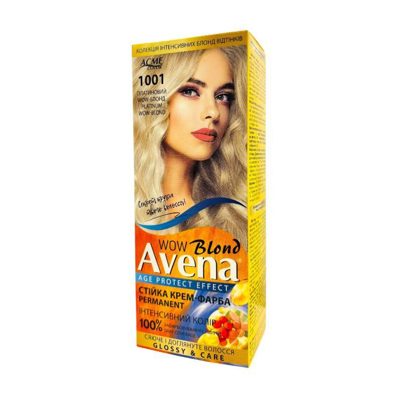 Стійка крем-фарба для волосся Acme Color AVENA 1001 Платиновий блонд