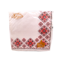 Салфетки La Fleur Вышиванка красная 33х33 2 слоя 16 шт.