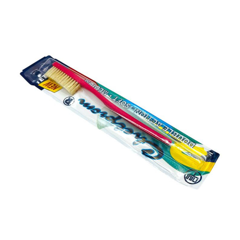 Щітка зубна натуральна Chetprom Double Action Soft Medium № 52
