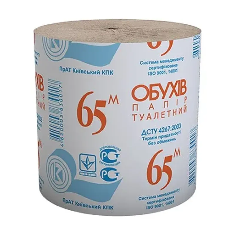Папір туалетний Обухів 65 м. 48 шт. ящик