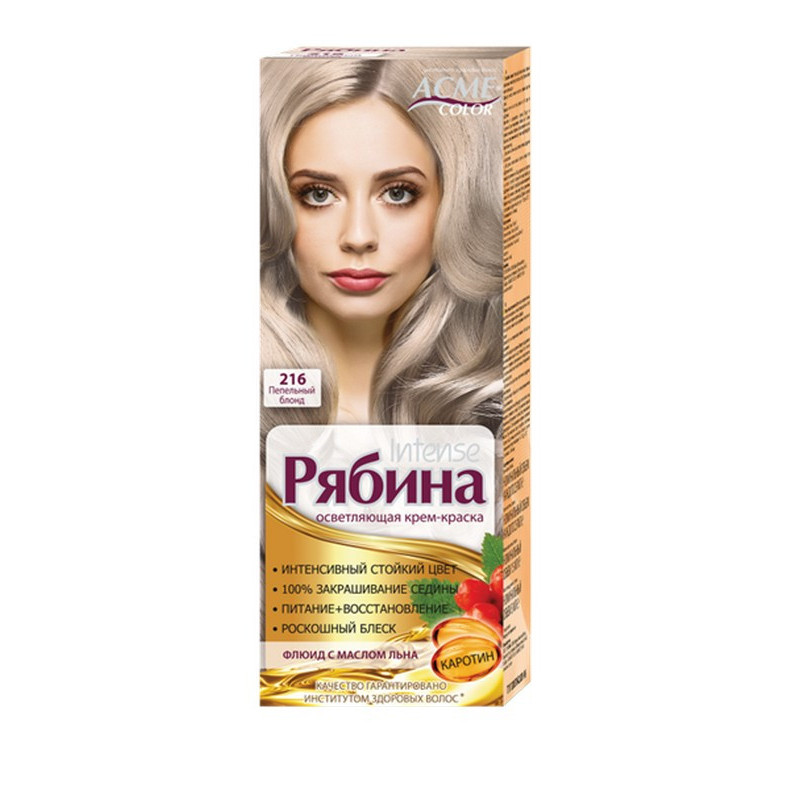 Стойкая крем-краска для волос Acme Color Рябина 216 Пепельный блонд