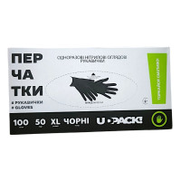 Рукавички нітрилові UDPACK чорні XL 50 пар в пакованні 0919