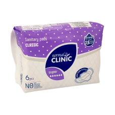 Прокладки гігієнічні Normal Clinic Classic Cotton Feeling 6 крапель 280 мм. NCF 20 K 6 шт.