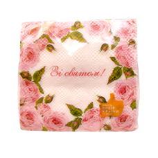 Серветка La Fleur Трояндова рамка 33х33 2 шари 16 шт.
