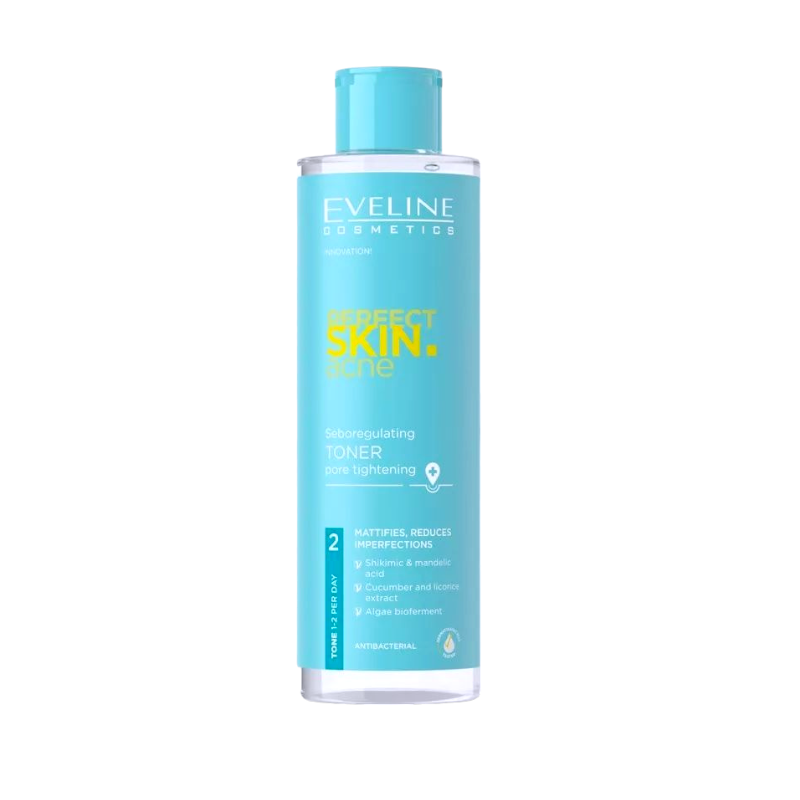 Тонік для обличчя EVELINE PERFECT SKIN ACNE себорегулюючий, зволожуючий пори 200 мл 9730
