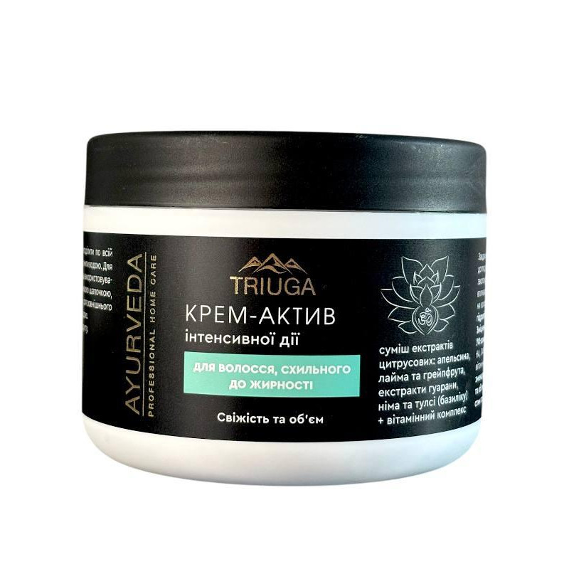 Крем-актив Triuga AYURVEDA Свежесть и объем Для волос склонных к жирности 300 мл.