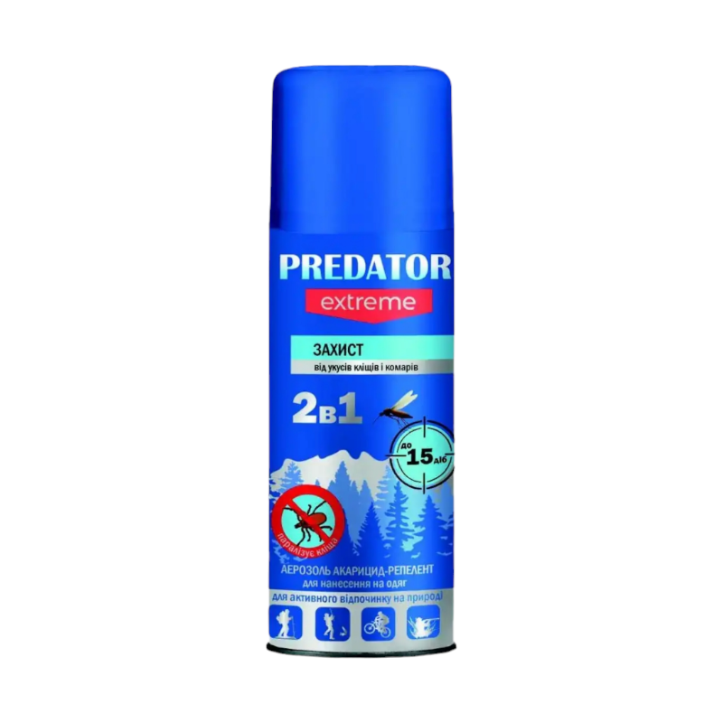 Аэрозоль репеллентный от насекомых PREDATOP EXTREME 2 в 1150 мл. 0729