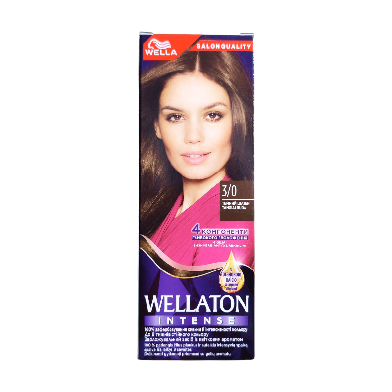 Крем-фарба для волосся Wellaton Intense 3/0 Темний каштан 110 мл.
