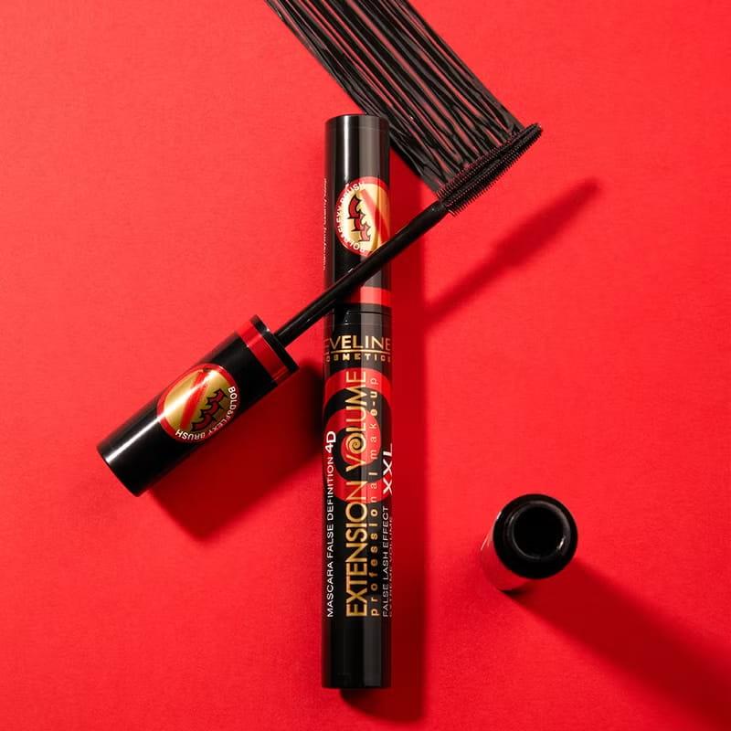 Туш для вій EVELINE EXTENSION VOLUME PROFES. MAKE-UP Об'єм і ефект накладних вій XXL 10 мл. 6033