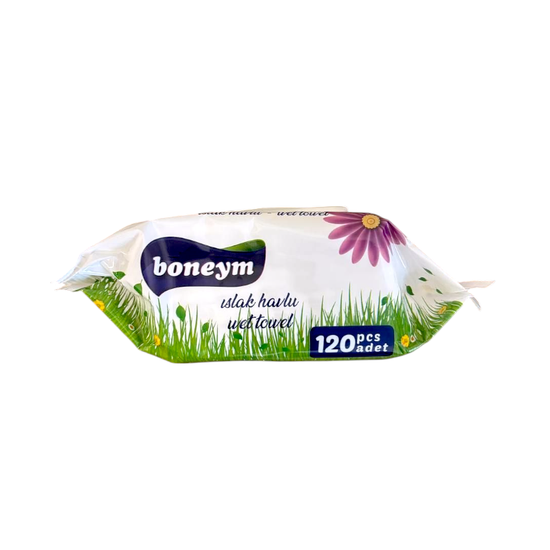 Серветки вологі Boneym Flowers клапан 120 шт.