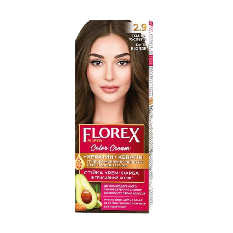 Фарба для волосся Florex Super 2.9 темно-русявий 100 мл