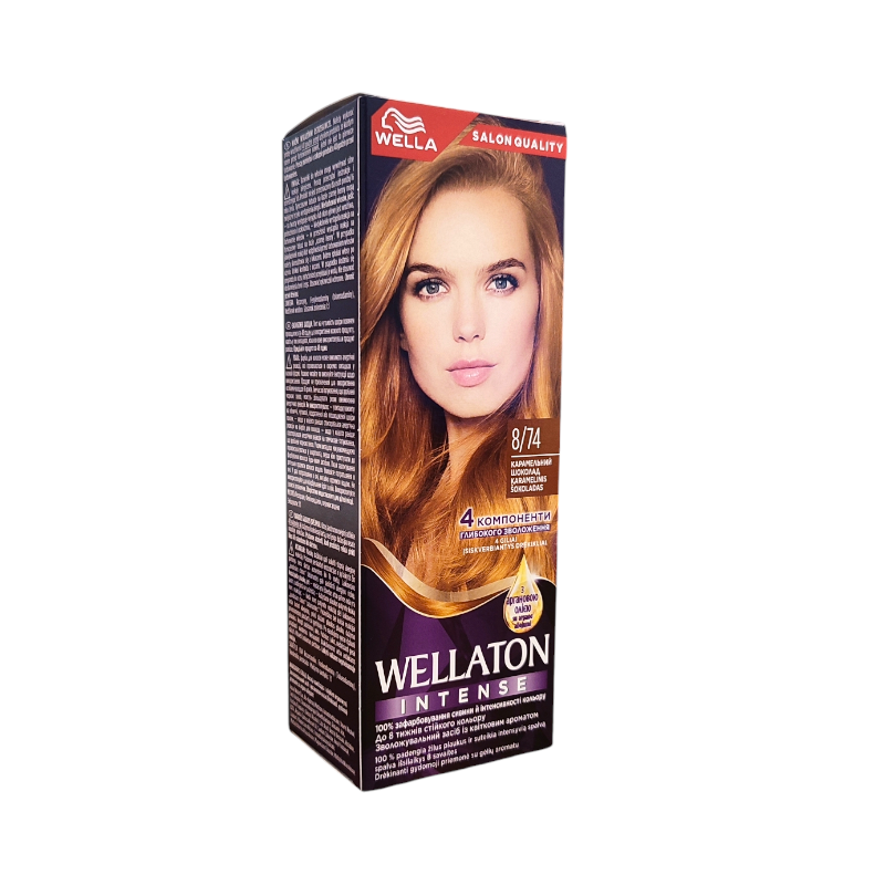 Крем-фарба для волосся Wellaton Intense 8/74 Карамельний шоколад 110 мл.