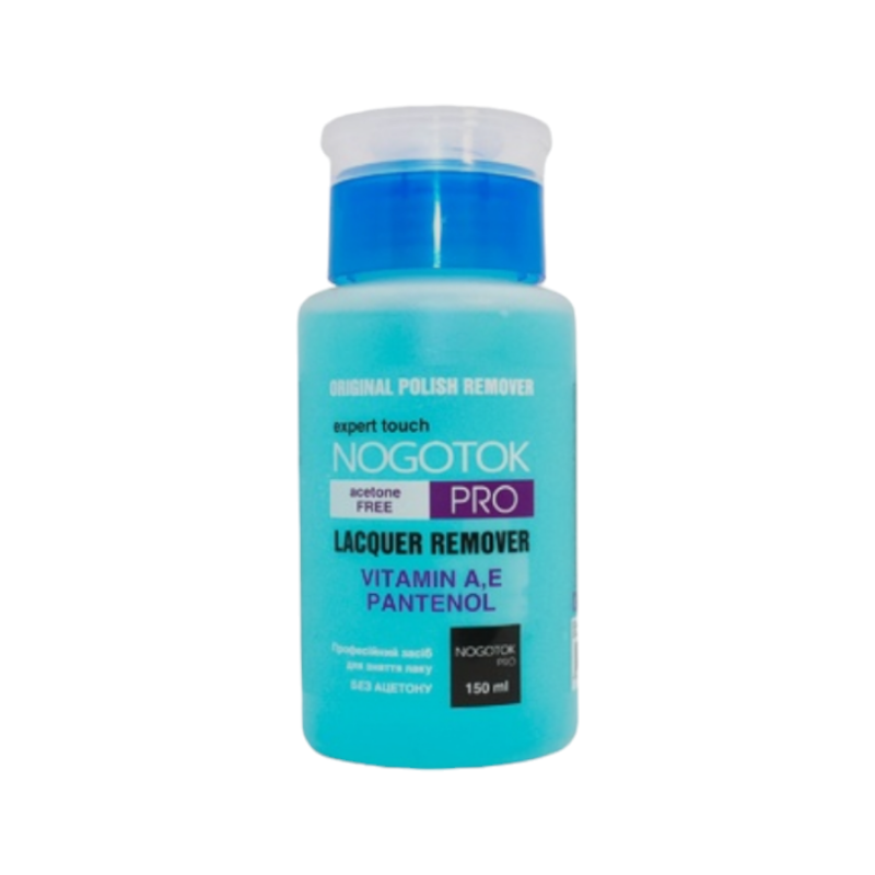 Рідина для зняття лаку "Nogotok Lacquer Remover PRO" Ноготок без ацетону 150 мл.