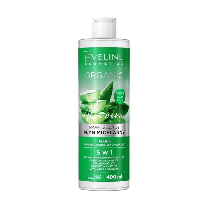 Міцелярна вода для демакіяжу Eveline ORGANIC ALOE+COLLAGEN Очищаюча 500 мл. 7524